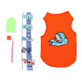 Miniatyrbillede 1 af 8: Hunde T-shirt Sød Blød Åndbar Dyremønstret Hvalpe Tøj med Rhinestones til Kæledyrs Dekoration Beskyttelse Orange M