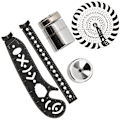 Miniatyrbillede 7 af 8: Sort jern multifunktions tegneværktøj Innovativ maling Magnetisk kompas Måling Sort 17 mm