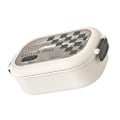 Miniatyrbilde 4 av 8: 2-roms Bento Box Varmekonservering Rustfritt stål mellomlag Lunchboks Lufttette bærbare matbeholdere for skolekontorsgaller
