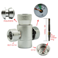 Miniatyrbillede 7 af 8: Udendørs Luftpumpe Slangehoved Fyldestation CO2 Inflator Adapter med 3000psi Måler Sølv