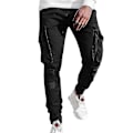 Pikkukuva 1 / 4: Miesten Slim Fit Mustat Cargo-housut XL - Jogging Combat Työ Treenihousut