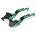 Miniatyrbillede 4 af 8: 2 stk. Motorcykel Brems- og Koblingsgreb Justerbare CNC Aluminium Legering Udskiftning til YAMAHA XJ6 DIVERSION 2009‑2015 Grøn