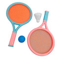 Miniatyrbild 4 av 8: Badmintonracket för barn Halkbeständigt hållbart elastiskt bärbart tennisracketset för barn 2 racketar 2 bollar Blå Rosa