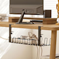 Miniatyrbillede 6 af 8: Professionel Under Desk Kabel Organizer Kontor Sort Under Desk Trådsladd Håndtering Mursten Stativ