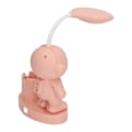 Miniatyrbillede 8 af 8: Lille skrivebordslampe Tegneserie Astronaut Form Genopladelig skrivebordslampe med penneholder Spids til sovesal i soveværelse Rosa