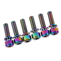 Pikkukuva 6 / 8: M5 x 18 mm titaaniset pyörän ohjaustangon ruuvit Pultit välikappaleilla Pyöräpaket 6 kpl (sateenkaari)