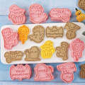 Miniatyrbild 6 av 8: 8 st 3D kexskärare Halloween Thanksgiving kexform Bakform Handpress kexstämpel