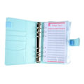 Miniatyrbillede 5 af 8: A6 PU Notesbog Binder med Transparent Kortlomme Magnetlås 6 Ring Kontant Budget Binder til Organizer