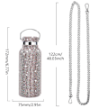 Pikkukuva 5 / 5: Timantti Bling Ristinkudostettu Rhinestone Vedenpullo - 750ML Rose Gold