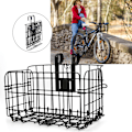 Miniatyrbillede 6 af 8: Stærk Sort Jern Cykelkurv Foldbar Foran Kurv Foldbar Bag Hængende Trådpose Cykeltilbehør Sort Tyk Stærk 1300g
