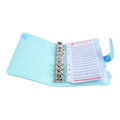 Miniatyrbillede 4 af 8: A6 PU Notesbog Binder med Transparent Kortlomme Magnetlås 6 Ring Kontant Budget Binder til Organizer