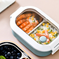 Miniatyrbillede 5 af 8: Madkasse Rustfrit Stål Isolering Lækagesikker Sød Design Bærbar Bento Box til Skole Kontor Blå