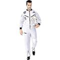 Miniatyrbillede 4 af 5: Voksen Astronaut Rumdragt Kostume | Hvid Flyveoveral Uniform