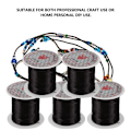 Miniatyrbilde 7 av 8: 5 ruller Crystal Line Beads String Wire Smykke Material Elastisk Tråd for Smykke DIY (Svart)