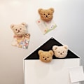 Pikkukuva 7 / 8: Plush-karhu jääkaappimagneetti Kumimagneetti Pehmeä 3D-eläin Jääkaapin magneetti Keittiön koristelu Kahvi
