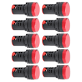 Miniatyrbillede 4 af 8: 10 stk AD16-22DS Høj lysstyrke Rød LED-signallampe LED-indikatorlampe til signalindikering AC/DC110V