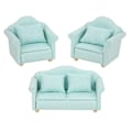 Miniatyrbilde 1 av 8: 3 stk 1:12 Mini Dukkehustrukket Sofa Pute Sett Tilbehør Rommøbler ToyMatcha Farge