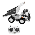 Miniatyrbillede 2 af 8: RC Dumper 2,4Ghz simuleret signalstabilitet Hvid RC byggebil legetøj til børn