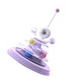 Miniatyrbild 3 av 8: Interactive Cat Toy 3 Ball Tracks Säker Hållbar Anti-halk Enkel montering Roterande kattungeleksak för familj inomhus Taro Lila