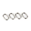 Miniatyrbilde 2 av 8: 100 stk rustfritt stål ovale splittringer Svingbar Snap fiskeutstyrkontakt (9x15mm)