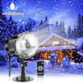 Miniatyrbilde 7 av 8: LED snøfalllys LED projektor snøfallende lys for hage snøfnugg Roterende LED-lys