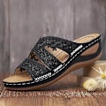 Miniatyrbillede 2 af 3: Ortopædiske Kvinders Lave Kile-Slippers Sorte Sandaler