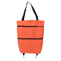 Miniatyrbillede 1 af 8: Indkøbsvogn Foldbar Taske Stor Kapacitet Lynlås Design Oxfordstof med Hjul til Camping Orange