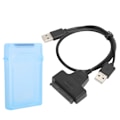 Miniatyrbillede 7 af 8: Harddisk Adapter Kabel SATA HDD/SSD Dobbelt Interface Konverteringskabel med 2.5in Beskyttelsesboks Blå