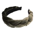Flätad Twist Elastisk Halkfri Elegant Dampannband Enfärgad Bred Förhöjd Sammets Hårbåge Håraccessoarer Dark Green