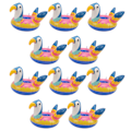 Miniatyrbillede 1 af 8: 10 stk oppustelige drikkeholdere Bærbar sød fugl Pool Party Kopholder Floats Dekoration