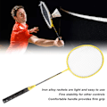Miniatyrbild 8 av 8: Badmintonracketar Järnlegering Lättviktsbadmintonracketar med 3 bollar för nybörjare Studentträning Gul