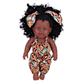 Miniatyrbild 1 av 8: Mjuk vinyl babydocka med kläder Nyfödd sovbadleksak (gul blommig jumpsuit)