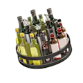 Miniatyrbild 4 av 8: Roterande köksförvaringsbricka 360 grader Roterbar kryddaskorg Kolstål Kryddställ för hushåll