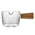 Miniatyrbillede 3 af 8: 50 ml mini glasmålekande med tud, enkel kaffemålekande, kaffeshotglas med træhåndtag til mælk og fløde
