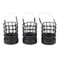 Miniatyrbillede 1 af 8: 3 stk. Fiske Agnsbur Hollow Rustfrit Stål Fodring Lokkefælde Tackle Tilbehør Sort 40g