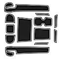 Miniatyrbild 2 av 8: 12PCS främre konsollinermattor set svart vit flexibel ersättning för Suzuki Swift 2018-2020