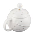 Miniatyrbillede 7 af 8: 400ml Sød Nyhed Astronaut Kopsæt Ergonomisk Håndtag Keramisk Kop med Låg Ske til Kaffe Te Mælk Hvid