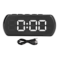 Miniatyrbillede 1 af 8: Digital Vækkeure Snooze Temperatur 12 24 Timer Lille Elektronisk Bordur med LED Display til Køkken Kontor Soveværelse Hvid