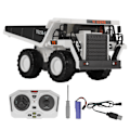 Miniatyrbillede 1 af 8: RC Dumper 2,4Ghz simuleret signalstabilitet Hvid RC byggebil legetøj til børn
