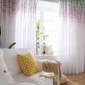 Miniatyrbilde 8 av 8: Vindusgardinkapper i polyester Voile soverom Stueinnredning (lilla)