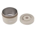 Miniatyrbilde 5 av 8: 550 ml Isolerte Bento Lunchboks i Rustfritt Stål, Stabelbar 2-etasjes Rund Bento Lunchboks i Rustfritt Stål, Lekkasikkert Matbeholder, Mikrobølgeovnvennlig, Kremblank