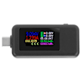 Miniatyrbild 1 av 8: USB C Power Tester Spänning Ström 2 i 1 Meter Voltmeter Amperemeter Färgskärm DC4‑30V