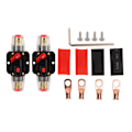 Miniatyrbillede 1 af 8: 12‑24V Inline Sikringsholder med Manuel Nulstilling Batteri Klemmer Varmekrympeslanger til Bil Båd Lydanlæg 100A