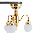 Miniatyrbilde 6 av 8: 1:12 Dukkehustaklampe Miniatyr Utsøkt Elegant LED-taklysdekorasjon