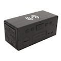 Miniatyrbilde 5 av 8: Bluetooth-høyttaler Digital trevekkerklokke Trådløs lading 15W Dobbelt alarm Snooze LED-vekkerklokke Svart
