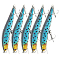 Miniatyrbilde 6 av 8: 5 stk Kunstig Simulering Minnow Langkast Agnsnelle med Treble Hook Fisketilbehør 4#