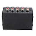 Miniatyrbilde 5 av 8: CX400 Mini Passiv Stereomixer Mini Bærbar Stereo 4-kanals Mixer for CD-spiller Båndopptaker Datamaskin Mobiltelefonnettbrett Datamaskin Svart