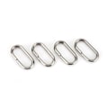 Miniatyrbilde 2 av 8: 100 stk rustfritt stål ovale splittringer Svingbar Snap fiskeutstyrkontakt (10x19mm)