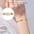 Miniatyrbild 7 av 8: Mode Kvinna Rostfritt stål Blomma Form Armband Smycken (guld)