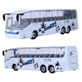 Miniatyrbillede 3 af 8: 1:50 Simuleringsmodel af Transit Bus Legetøj Legering Træk Tilbage Bus Legetøj med Lys og Musik til Børn (Hvid)
